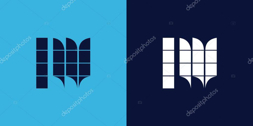 LW logo design with tile shape. Minimalist and modern vector illustration design suitable for business or brand