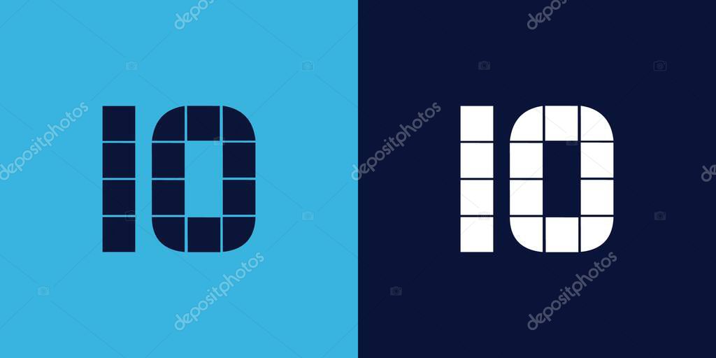 LO logo design with tile shape. Minimalist and modern vector illustration design suitable for business or brand