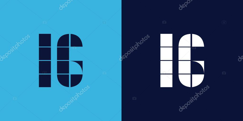 LG logo design with tile shape. Minimalist and modern vector illustration design suitable for business or brand