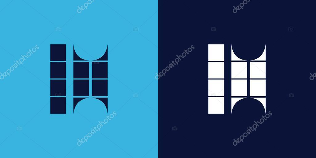 LH logo design with tile shape. Minimalist and modern vector illustration design suitable for business or brand