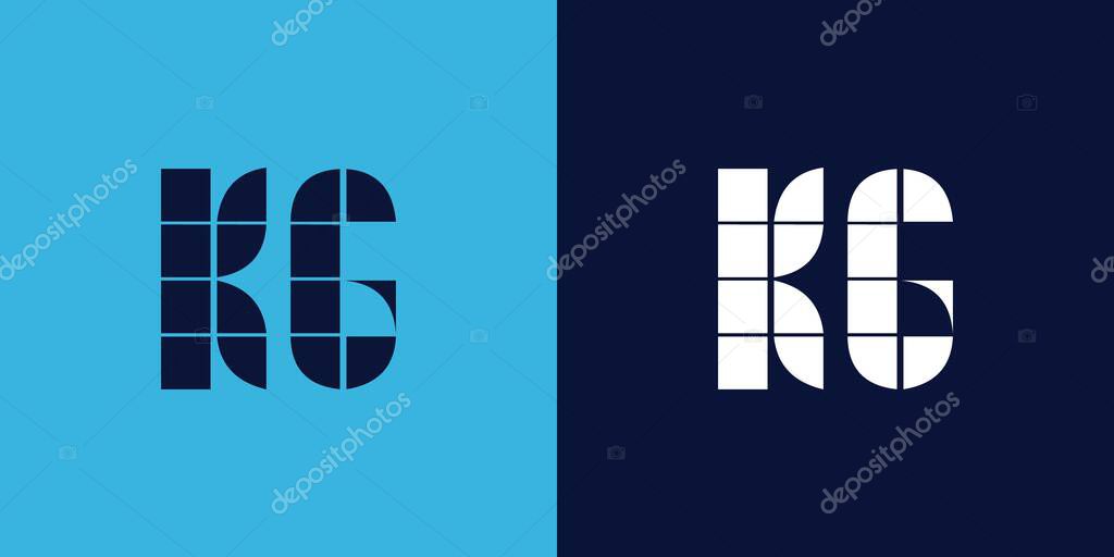 KG logo design with tile shape. Minimalist and modern vector illustration design suitable for business or brand