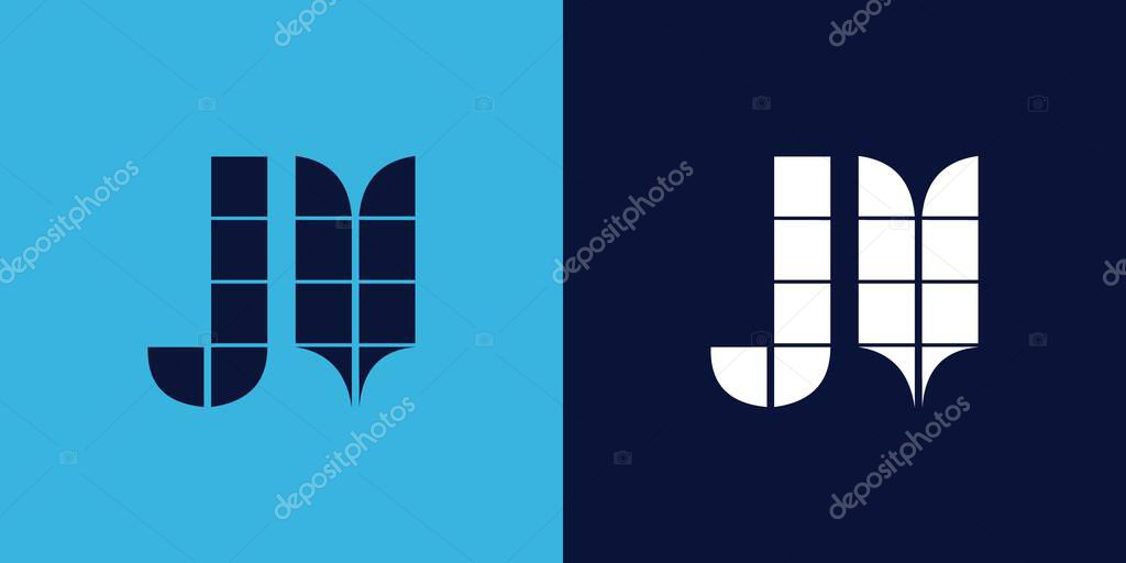 JV logo design with tile shape. Minimalist and modern vector illustration design suitable for business or brand