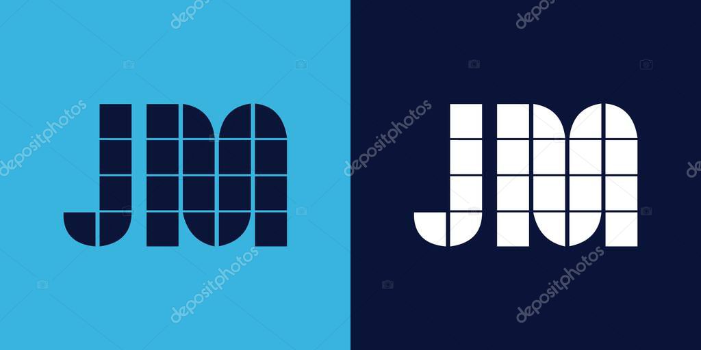 JM logo design with tile shape. Minimalist and modern vector illustration design suitable for business or brand