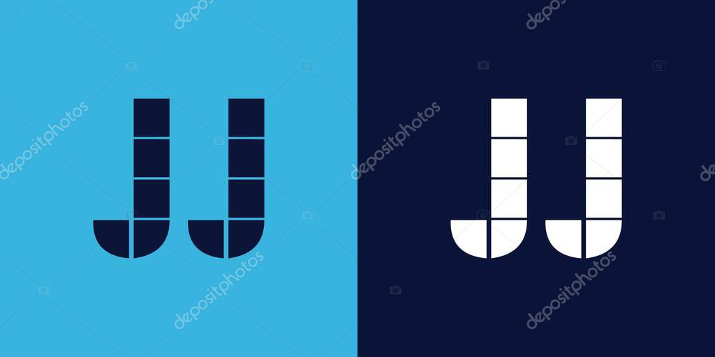 JJ logo design with tile shape. Minimalist and modern vector illustration design suitable for business or brand