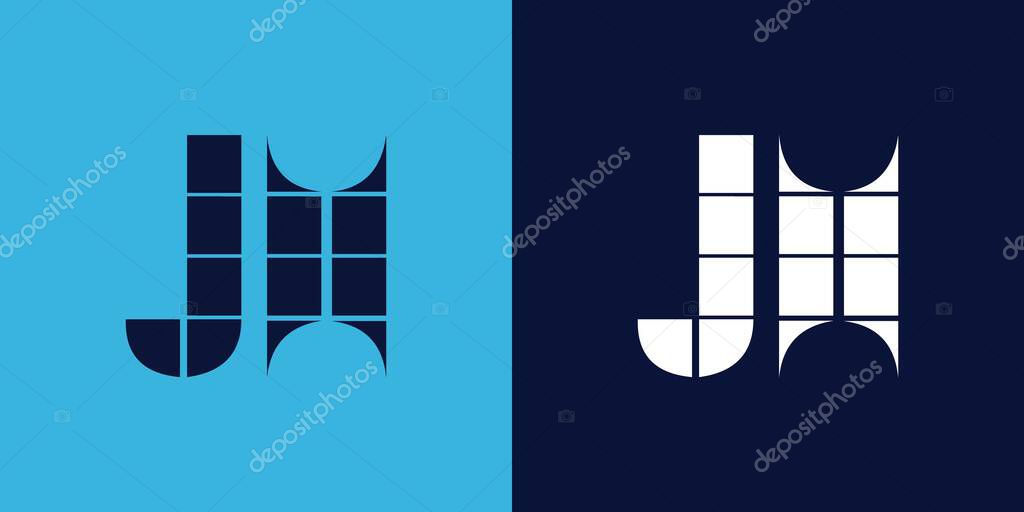 JH logo design with tile shape. Minimalist and modern vector illustration design suitable for business or brand