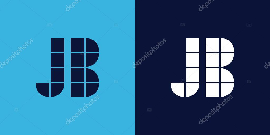 JB logo design with tile shape. Minimalist and modern vector illustration design suitable for business or brand