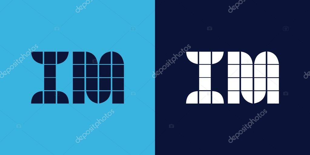 IM logo design with tile shape. Minimalist and modern vector illustration design suitable for business or brand