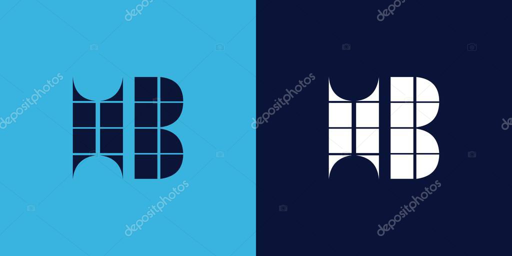 HB logo design with tile shape. Minimalist and modern vector illustration design suitable for business or brand