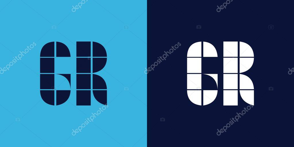 GR logo design with tile shape. Minimalist and modern vector illustration design suitable for business or brand