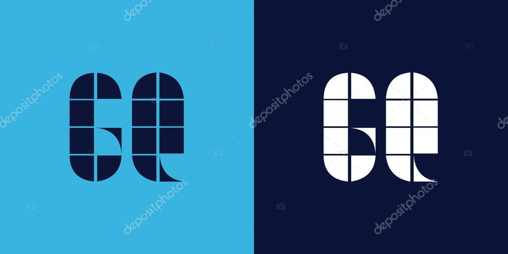 GQ logo design with tile shape. Minimalist and modern vector illustration design suitable for business or brand