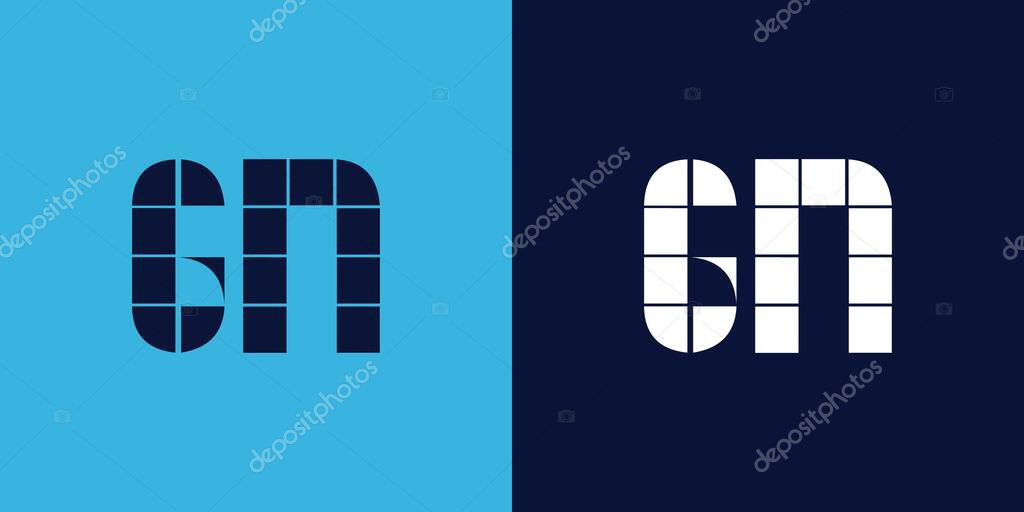 GN logo design with tile shape. Minimalist and modern vector illustration design suitable for business or brand