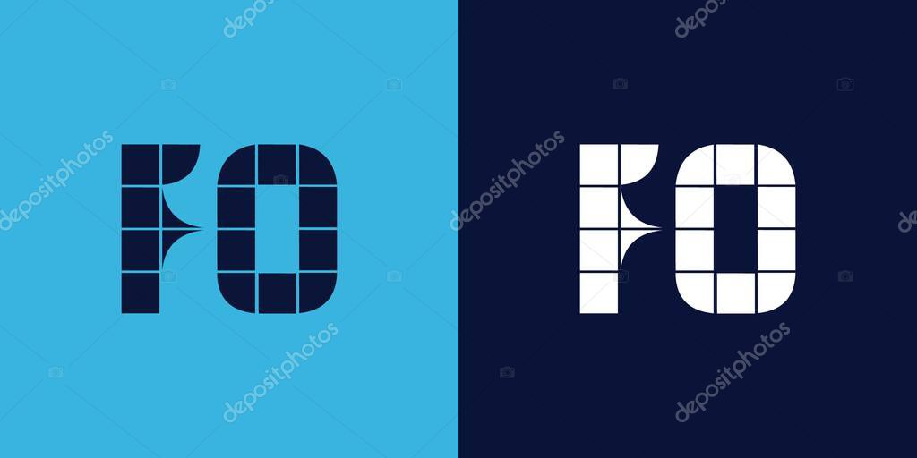 FO logo design with tile shape. Minimalist and modern vector illustration design suitable for business or brand