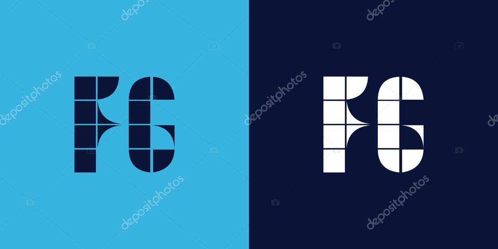 FG logo design with tile shape. Minimalist and modern vector illustration design suitable for business or brand