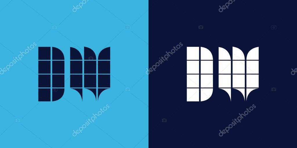 DW logo design with tile shape. Minimalist and modern vector illustration design suitable for business or brand