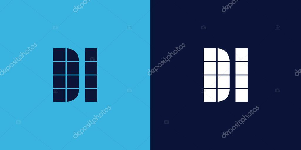 DL logo design with tile shape. Minimalist and modern vector illustration design suitable for business or brand
