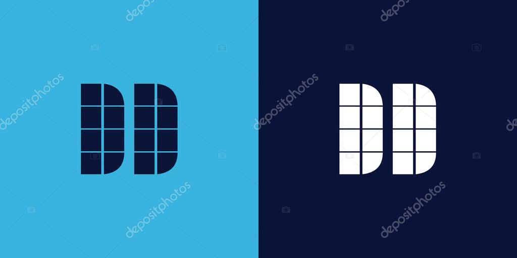 DD logo design with tile shape. Minimalist and modern vector illustration design suitable for business or brand
