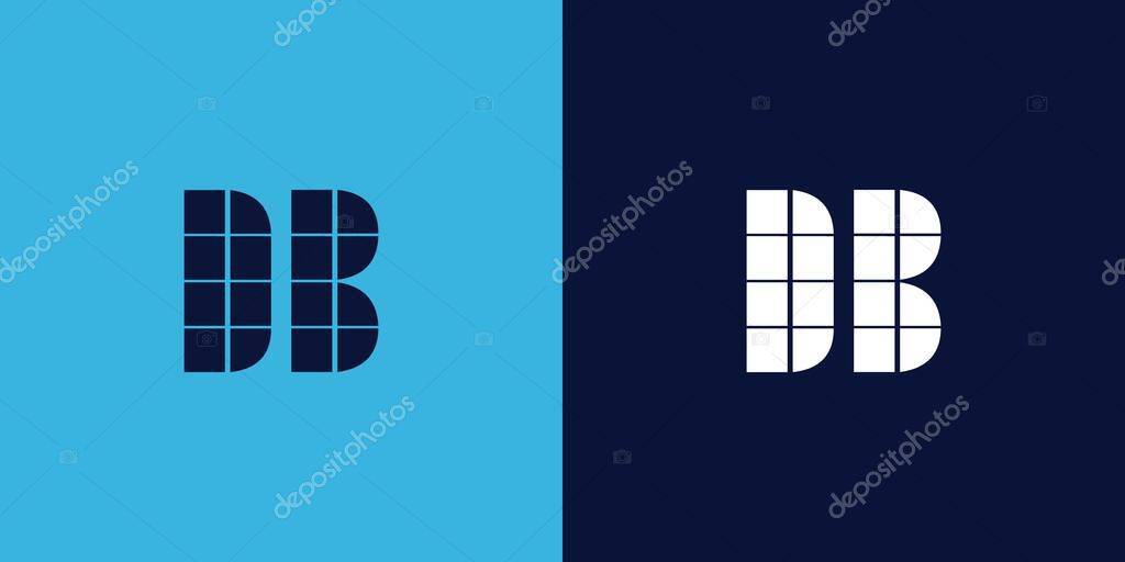DB logo design with tile shape. Minimalist and modern vector illustration design suitable for business or brand