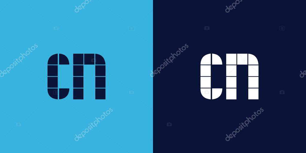 CN logo design with tile shape. Minimalist and modern vector illustration design suitable for business or brand