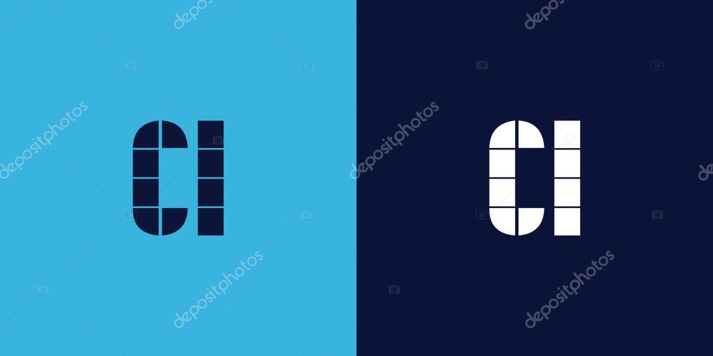 CL logo design with tile shape. Minimalist and modern vector illustration design suitable for business or brand