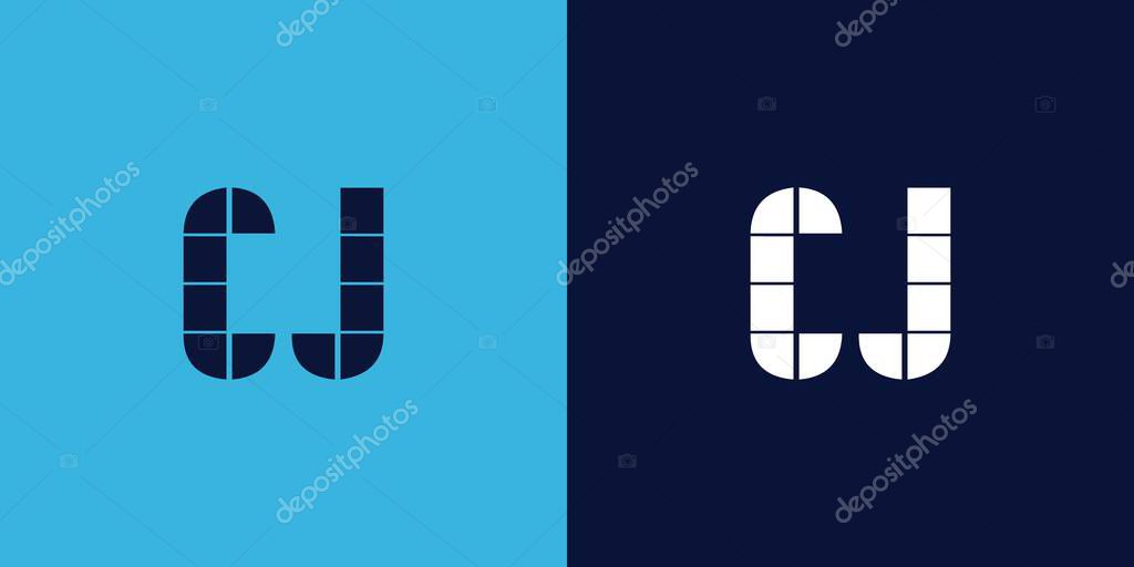 CJ logo design with tile shape. Minimalist and modern vector illustration design suitable for business or brand