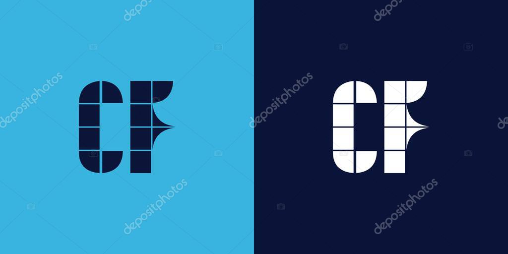 CF logo design with tile shape. Minimalist and modern vector illustration design suitable for business or brand