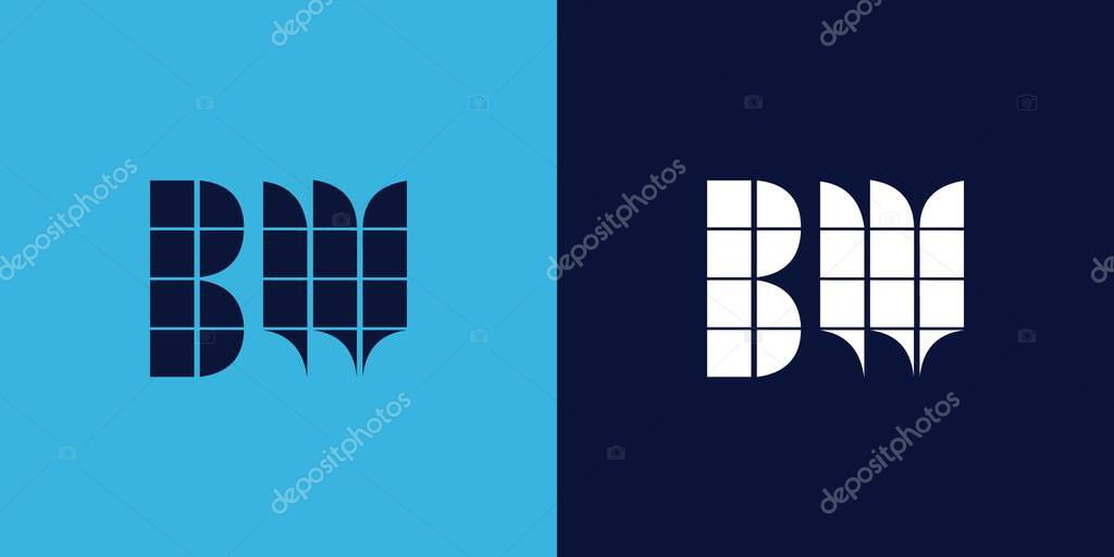 BW logo design with tile shape. Minimalist and modern vector illustration design suitable for business or brand
