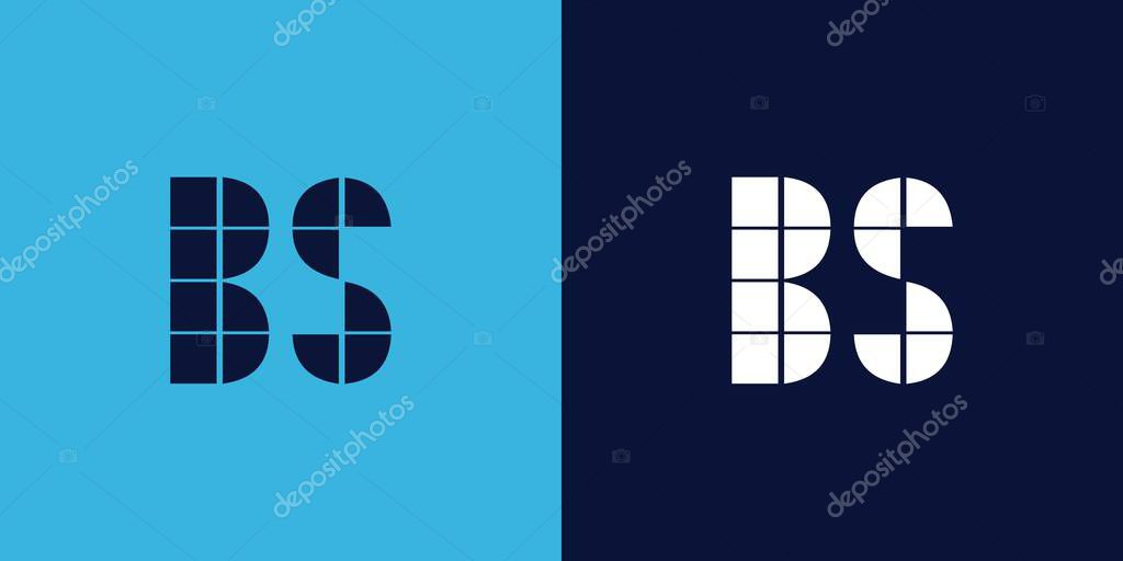 BS logo design with tile shape. Minimalist and modern vector illustration design suitable for business or brand