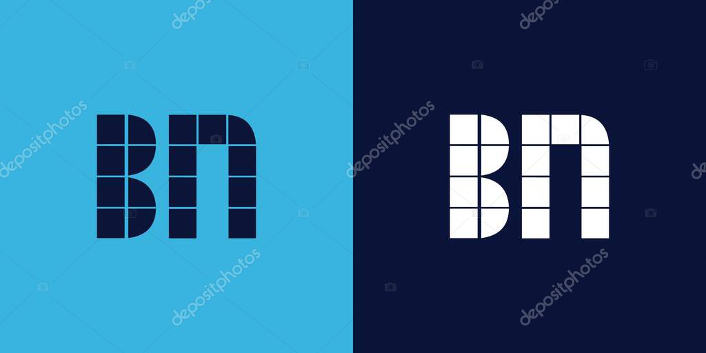 BN logo design with tile shape. Minimalist and modern vector illustration design suitable for business or brand