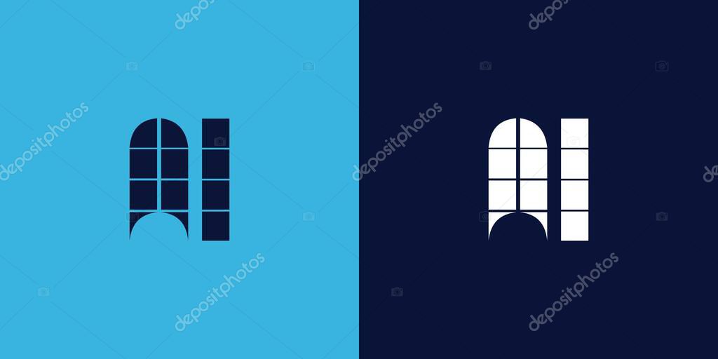 AL logo design with tile shape. Minimalist and modern vector illustration design suitable for business or brand