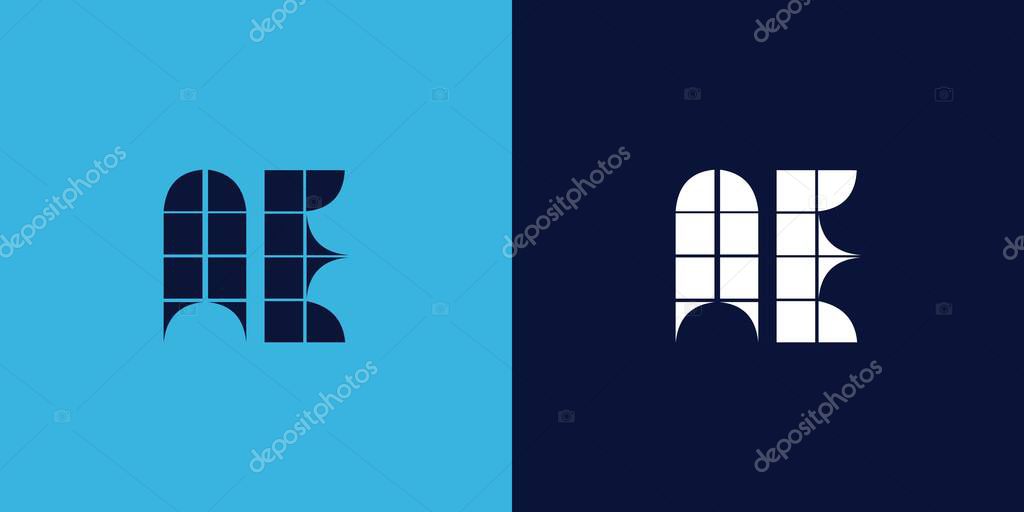 AE logo design with tile shape. Minimalist and modern vector illustration design suitable for business or brand