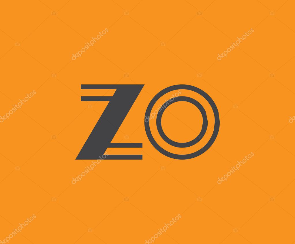 Bold black lettering 'ZO' with geometric elements on a vivid orange background, ideal for branding, design, or modern creative projects.