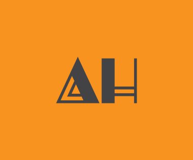 Canlı turuncu arkaplan üzerinde geometrik elementlerle kalın siyah harf, markalaşma, tasarım veya modern yaratıcı projeler için ideal.