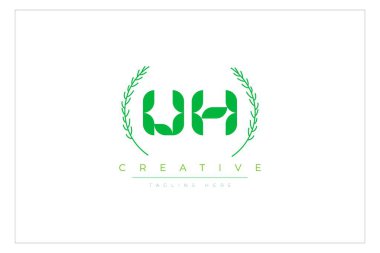 Doğal Yapraklar ve Metin Elementleri içeren Yeşil Minimalist Logo Tasarımı. Taze doğa ve sağlıklı yaprak logosu tasarımı.