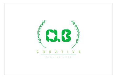 Oyun kurucu Yeşil Minimalist Logo Tasarımı Doğal Yapraklar ve Metin Elementleri. Taze doğa ve sağlıklı yaprak logosu tasarımı.
