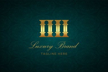 Ou Luxury Mektubu. Koyu yeşil desenli arka planda altın yazı ve dekorasyonlu lüks marka logosu, sofistike ve ayrıcalığı simgeliyor, premium ürünleri, markaları ve üst düzey işletmeleri temsil etmek için mükemmel..