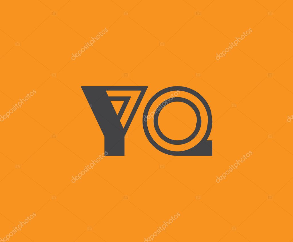 Bold black lettering 'YQ' with geometric elements on a vivid orange background, ideal for branding, design, or modern creative projects.