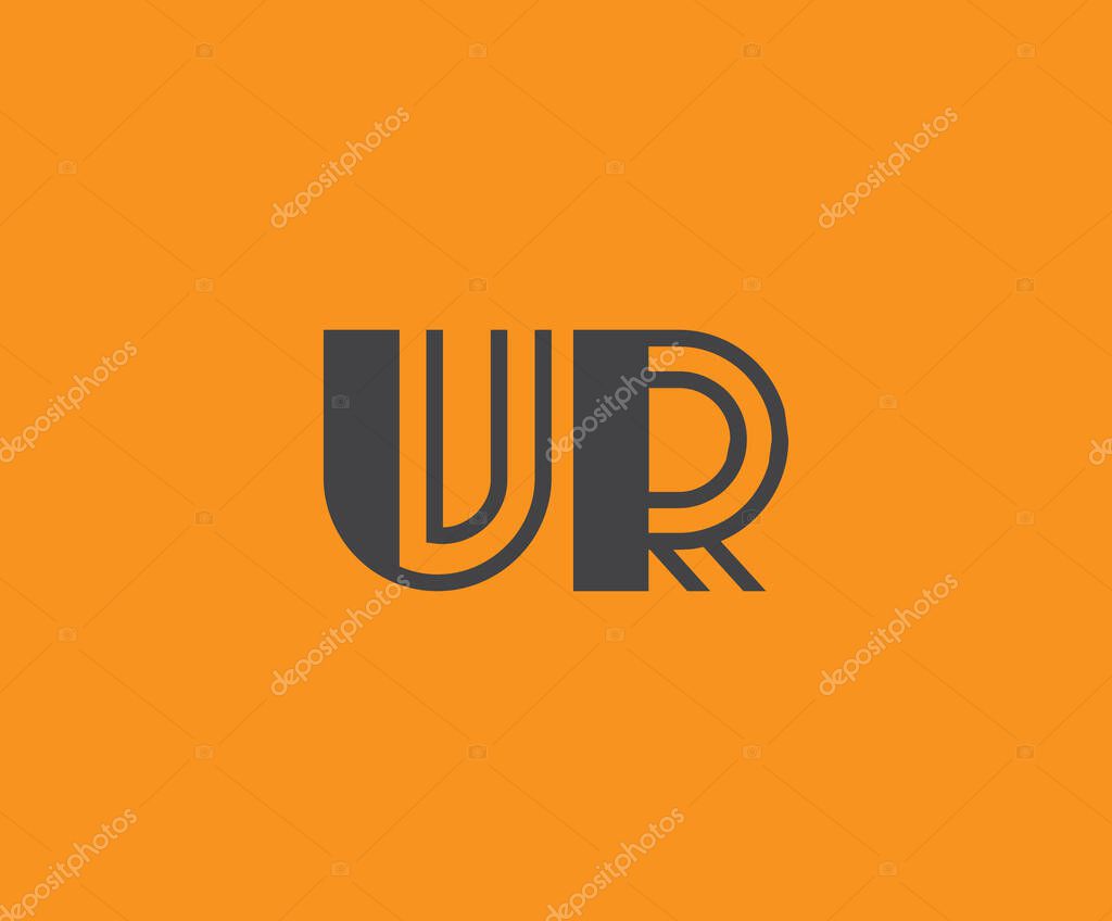 Bold black lettering 'UR' with geometric elements on a vivid orange background, ideal for branding, design, or modern creative projects.