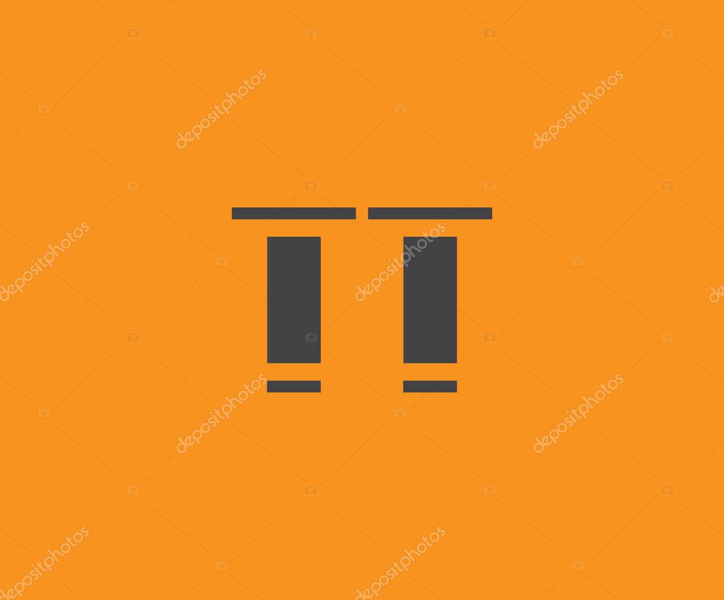 Bold black lettering 'TT' with geometric elements on a vivid orange background, ideal for branding, design, or modern creative projects.