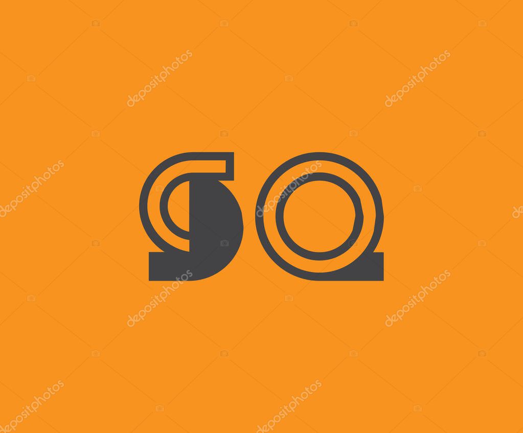 Bold black lettering 'SQ' with geometric elements on a vivid orange background, ideal for branding, design, or modern creative projects.