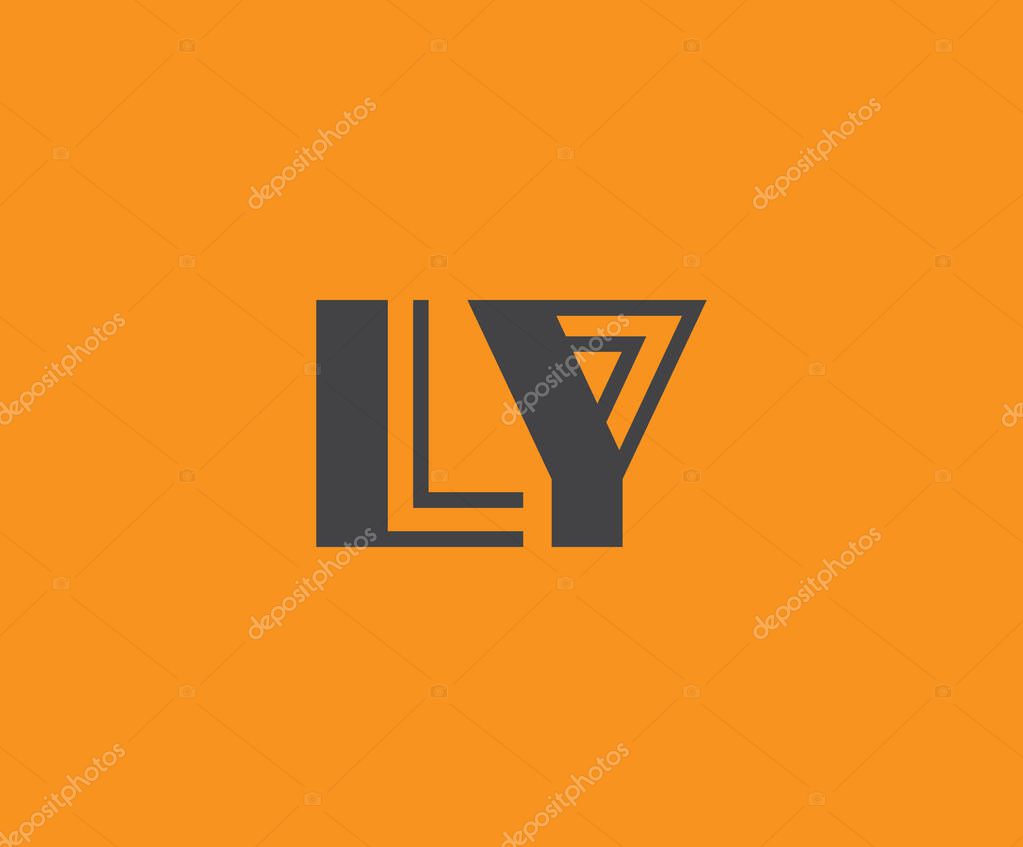 Bold black lettering 'LY' with geometric elements on a vivid orange background, ideal for branding, design, or modern creative projects.