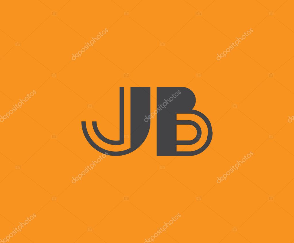 Bold black lettering 'JB' with geometric elements on a vivid orange background, ideal for branding, design, or modern creative projects.