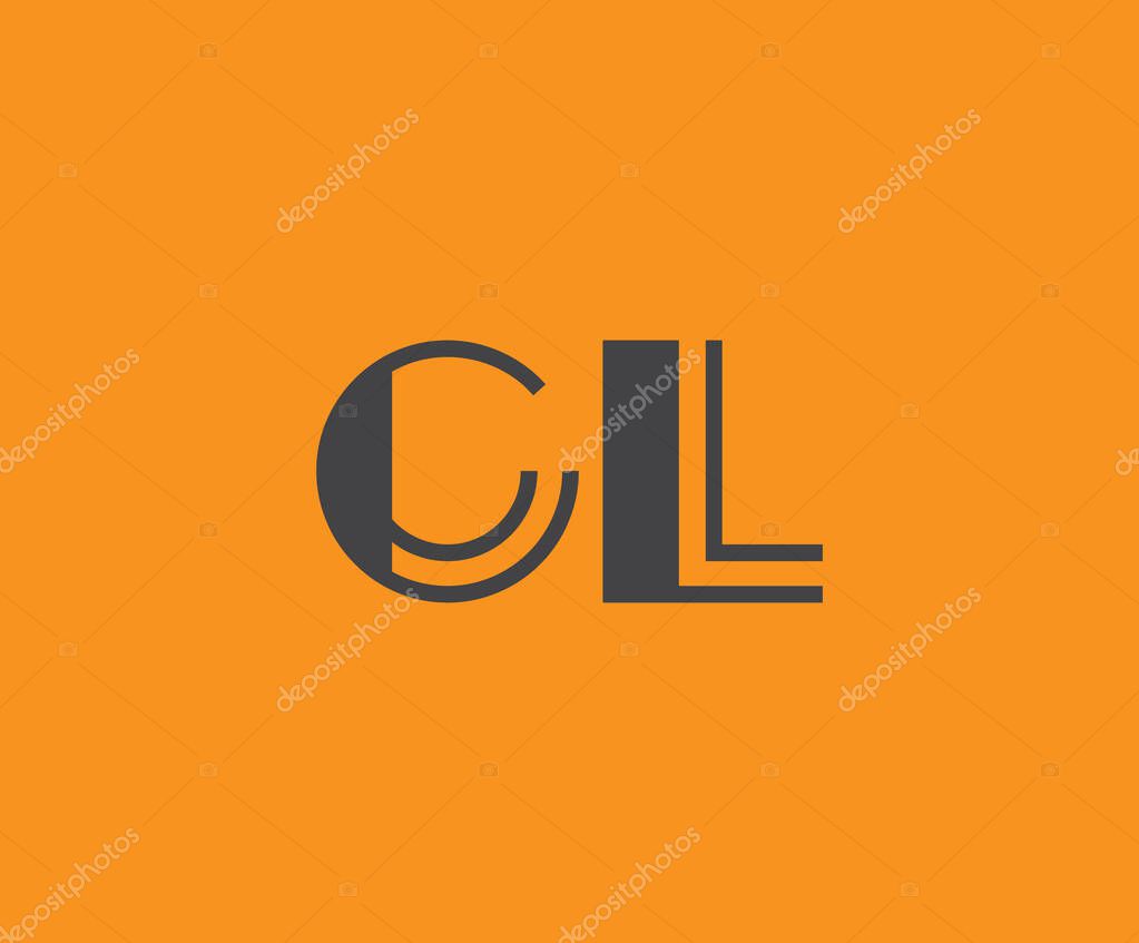 Bold black lettering 'CL' with geometric elements on a vivid orange background, ideal for branding, design, or modern creative projects.