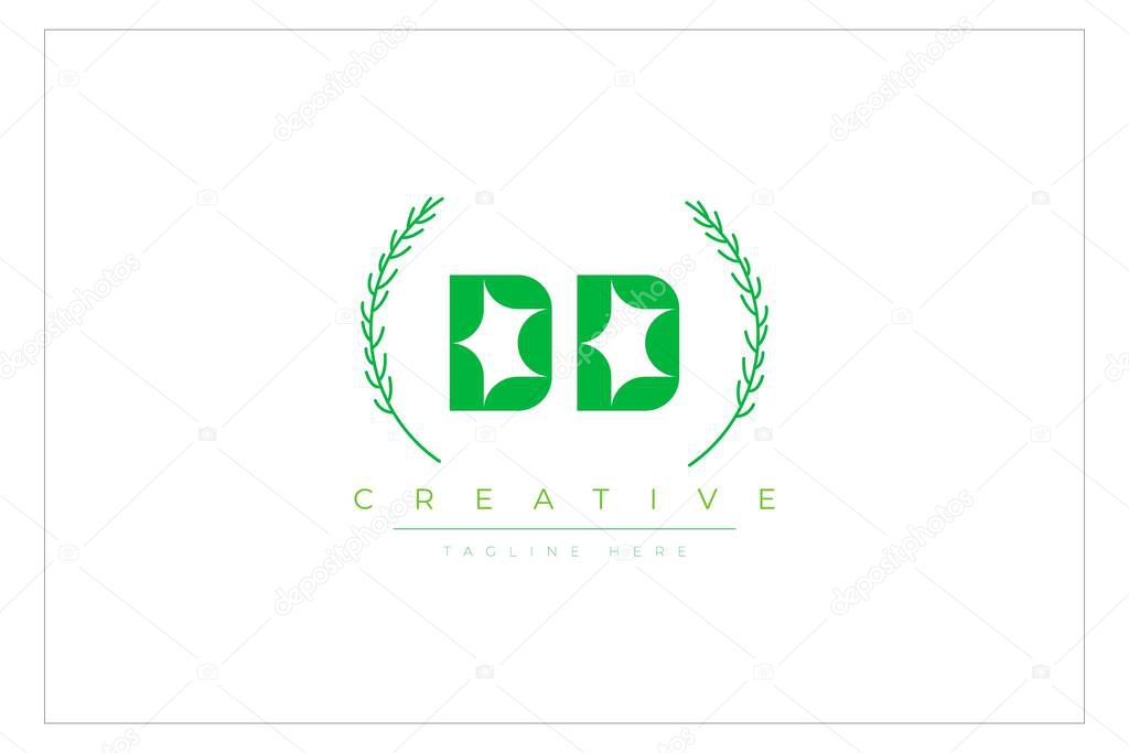 DD Green Minimalist Logo Design FeaturiDD Green Minimalist Logo Design Featuring Natural Leaves and Text Elements. Fresh nature and healthy leaf logo design. ng Natural Leaves and Text Elements. Fresh nature and healthy leaf logo design.