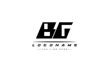BG yarış logosu. Yarış, araba ve motor sporları için yarış logosu tasarımı. Temiz ve Cesur Tipografi Biçimli Modern Minimalist Logo Tasarımı