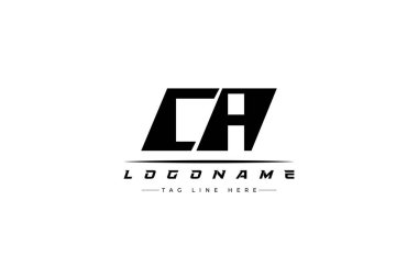 CA yarışçı logosu. Yarış, araba ve motor sporları için yarış logosu tasarımı. Temiz ve Cesur Tipografi Biçimli Modern Minimalist Logo Tasarımı
