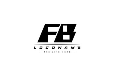 FB yarış logosu. Yarış, araba ve motor sporları için yarış logosu tasarımı. Temiz ve Cesur Tipografi Biçimli Modern Minimalist Logo Tasarımı