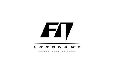 FN yarış logosu. Yarış, araba ve motor sporları için yarış logosu tasarımı. Temiz ve Cesur Tipografi Biçimli Modern Minimalist Logo Tasarımı