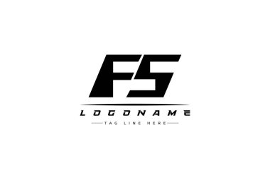 FS yarış logosu. Yarış, araba ve motor sporları için yarış logosu tasarımı. Temiz ve Cesur Tipografi Biçimli Modern Minimalist Logo Tasarımı