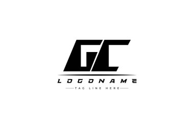GC yarışçı logosu. Yarış, araba ve motor sporları için yarış logosu tasarımı. Temiz ve Cesur Tipografi Biçimli Modern Minimalist Logo Tasarımı