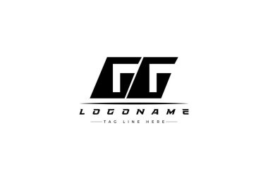GG yarış logosu. Yarış, araba ve motor sporları için yarış logosu tasarımı. Temiz ve Cesur Tipografi Biçimli Modern Minimalist Logo Tasarımı